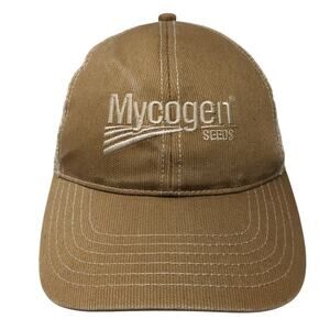 Mycogen Seeds Strapback Trucker Hat Brown One Size Mesh Back Legend